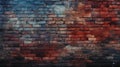Brick wall background, rich colors grunge texture or pattern for design, surface. Generative ai Royalty Free Stock Photo