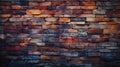 Brick wall background, rich colors grunge texture or pattern for design. Generative ai Royalty Free Stock Photo