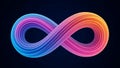 Colorful infinity symbol on dark background Royalty Free Stock Photo