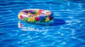 Colorful Inflatable Kids Ring in Swimming Pool. Generative ai