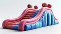 Colorful Inflatable Slide in Action AI Generated