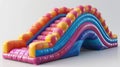 Colorful Inflatable Slide in Action AI Generated