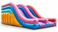 Colorful Inflatable Slide in the Park AI Generated