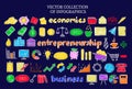 Colorful Infographic Business Economic Icons Set