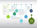 Colorful Infographic timeline report template with drops Royalty Free Stock Photo