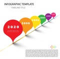 Colorful Infographic modern timeline report template with drops Royalty Free Stock Photo