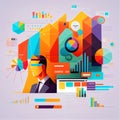 Colorful infographics diagrams charts