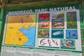 Colorful information board about Parc natural de MondragÃÂ³ on Mallorca