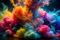 Colorful ink explosion in dark studio Royalty Free Stock Photo