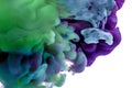 Colorful ink. purple blue drop swirling under water. Cloud of ink in water. abstract background Royalty Free Stock Photo