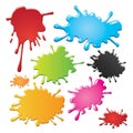 Colorful ink splashes