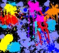 Colorful ink splashes with a black background