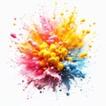 Colorful ink splashes on white background Royalty Free Stock Photo