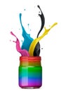 Colorful ink splashing