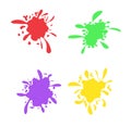 Colorful ink spots set. Splash splatter abstract shape. Vector i Royalty Free Stock Photo