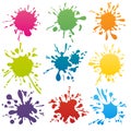 Colorful ink spots set vector Royalty Free Stock Photo