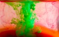 Colorful ink swirling in water Royalty Free Stock Photo