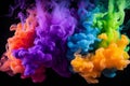 colorful ink in water on a black background Royalty Free Stock Photo