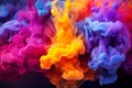 colorful ink in water on a black background Royalty Free Stock Photo