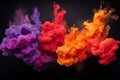 colorful ink in water on black background Royalty Free Stock Photo
