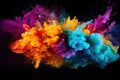 Colorful ink in water isolated on black background. Abstract colored background, Abstract colorful powder explosion on black Royalty Free Stock Photo