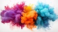 Colorful ink in water. Ink swirling in water on white background. Generative AI Royalty Free Stock Photo