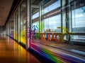 Colorful Innovation word on glass wall office interior Royalty Free Stock Photo