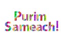 Colorful inscription Purim Sameach. Vector illustration