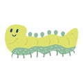 Colorful insect icon wildlife wing detail summer worm caterpillar bug wild vector illustration.