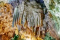 Colorful inside of Hang Sung Sot cave world heritage site Royalty Free Stock Photo