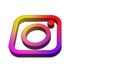 Colorful Instagram 3D Logo color sign isolated in white background. Simple Flat Design Template Royalty Free Stock Photo