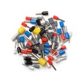 Colorful insulated pin terminals Royalty Free Stock Photo