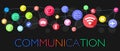 Colorful interactive communication Internet network vector on black background Royalty Free Stock Photo