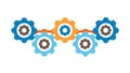 Colorful Interconnected Gears for Collaborative Systems, vector design Generative AI Royalty Free Stock Photo