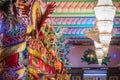 Colorful interior of dragons facing inside the Chinese church. D