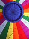 Colorful interior of a hot air balloon