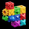 Colorful interlocking building blocks Royalty Free Stock Photo