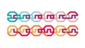 Colorful Interlocking Chain Pattern for Connection, vector design Generative AI Royalty Free Stock Photo