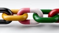 Colorful Interlocking Chains Symbolizing Unity, Strength, and Connection in Modern Design Royalty Free Stock Photo