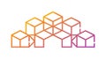 Colorful Interlocking Cubes, Modular Design Element Vector, vector design Generative AI Royalty Free Stock Photo