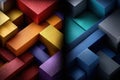 Colorful Interlocking 3D Blocks Abstract Design Royalty Free Stock Photo