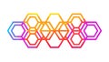 Colorful Interlocking Hexagons, Vibrant Geometric Vector Art, vector design Generative AI Royalty Free Stock Photo