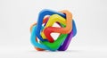 Colorful Interlocking Loops in a 3 D Abstract Composition Royalty Free Stock Photo