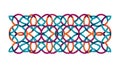 Colorful Interlocking Oval Pattern Border, vector design Generative AI Royalty Free Stock Photo