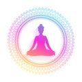 Colorful international yoga day meditation poster design