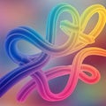 Colorful intertwined loops create a dynamic abstract design. The curves display a Royalty Free Stock Photo