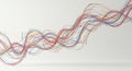 Colorful, intertwining lines and strings on a plain background create an abstract, Royalty Free Stock Photo