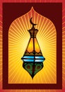 Colorful intricate arabic lantern Royalty Free Stock Photo