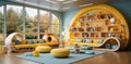 Colorful and Inviting Kindergarten Classroom Play Area. Royalty Free Stock Photo