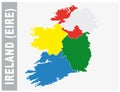 Colorful Ireland, Eire administrative and political map Royalty Free Stock Photo